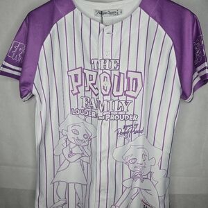 NWT Headgear Classics Youth Baseball Jersey White Purple The Proud Family XL